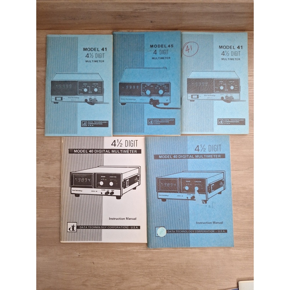 Data‎ Technology Multimeter Instrument Manuals Model 40, 41, & 45, Vintage